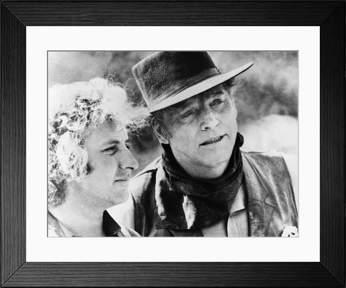Framed Print : Burt Lancaster actor with film director Michael Winner 1970 on set of the film Framed Print : Burt Lancaster actor with film director Michael Winner 1970 on set of the film