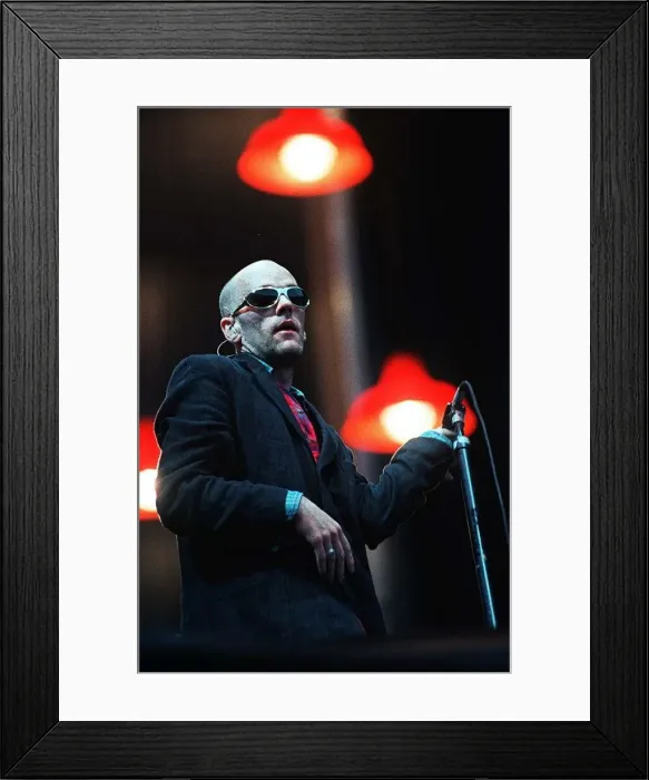 Framed Print : Michael Stipe REM on stage at Murrayfield Framed Print : Michael Stipe REM on stage at Murrayfield