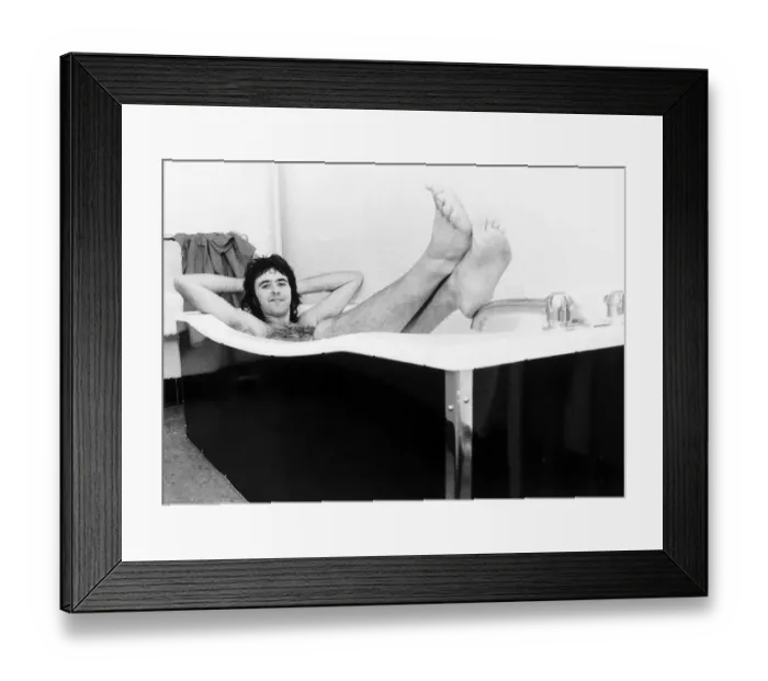 Framed Print : David Essex singer actor relaxes in a hot bath while on a hectic 52 date tour 1976 Framed Print : David Essex singer actor relaxes in a hot bath while on a hectic 52 date tour 1976