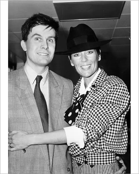 Lorraine Chase actress and model with her boyfriend John Knight November 1983