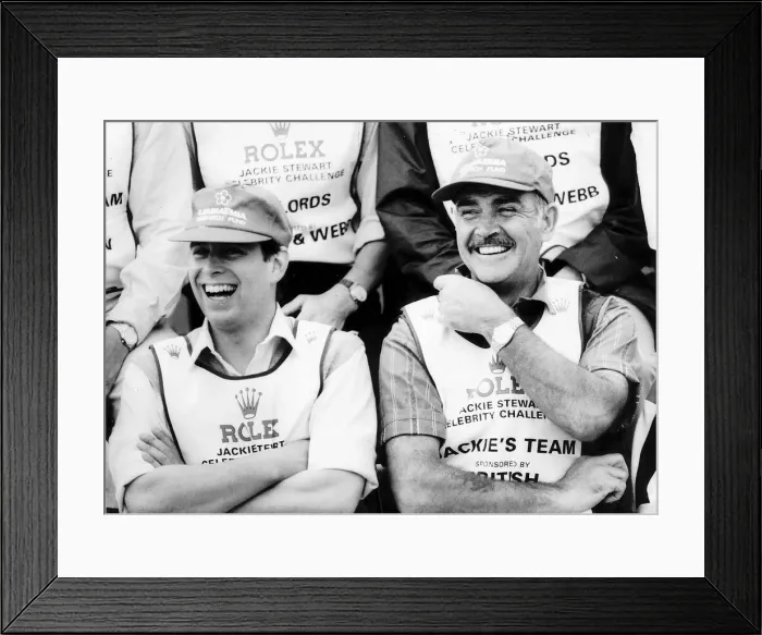 Framed Print : Sean Connery actor with Prince Andrew - June 1986 Framed Print : Sean Connery actor with Prince Andrew - June 1986