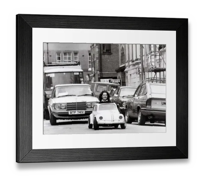 Framed Print : Walt Disney promotional small scale car replica of The Love Bug Herbie