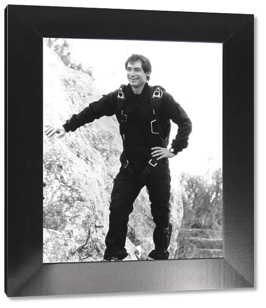 Timothy Dalton as James Bond 007 seen here on location in Gibraltar during the filming of