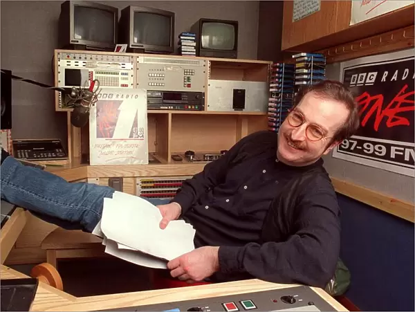 Steve Wright Disc Jockey DJ in recording studio 1994