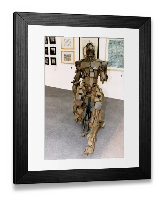 Framed Print : Art Sculpture metal man by Caroline Morgan of Norfolk Institute of Art and Design. 1991