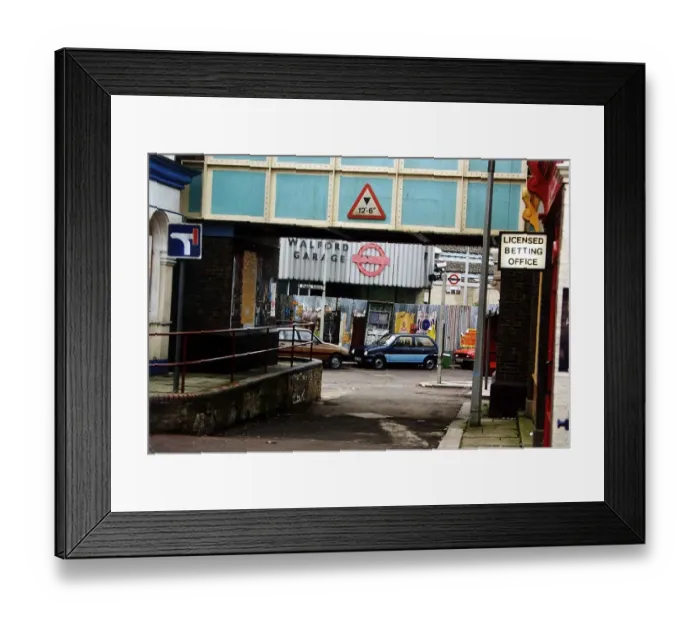 Framed Print : TV Programme: Eastenders June 1994 Film set, Walford Garage Framed Print : TV Programme: Eastenders June 1994 Film set, Walford Garage