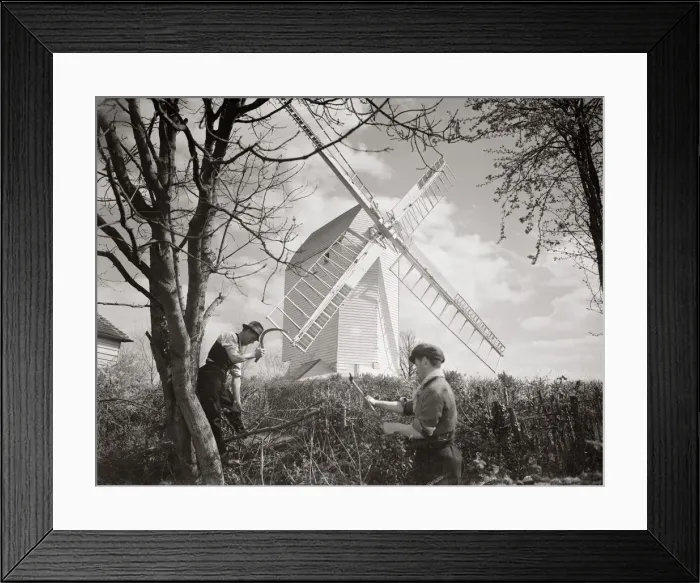 Framed Print : Men chopping wood near a windmill Windmills Windmill country Scene countryside Framed Print : Men chopping wood near a windmill Windmills Windmill country Scene countryside