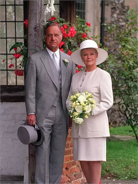 Dame Judi Dench September 1993 with co star Geoffrey Palmer pictured during wedding
