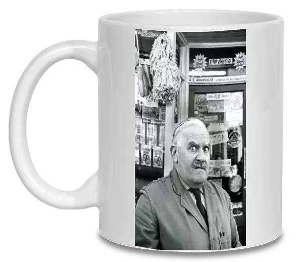 Ronnie Barker as the stuttering, miserly, lustful shopkeeper Arkwright from the BBC TV