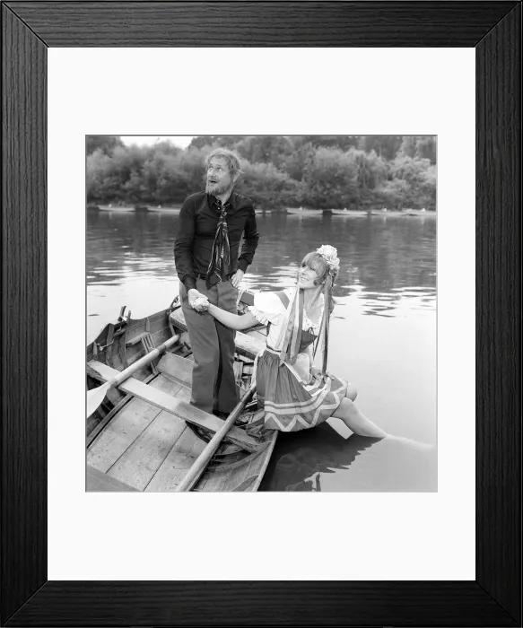Framed Print : Donald Pleasence July 1969 actor holds the hand of actress Carol Wilson (23 Framed Print : Donald Pleasence July 1969 actor holds the hand of actress Carol Wilson (23
