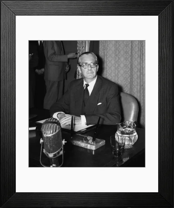 Framed Print : Suez Crisis 1956 The Prime Minister Anthony Eden at Lime Grove Television Studios Framed Print : Suez Crisis 1956 The Prime Minister Anthony Eden at Lime Grove Television Studios