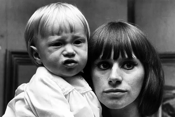 Rita Tushingham July 1965 actress with 15 month old baby Dodonna