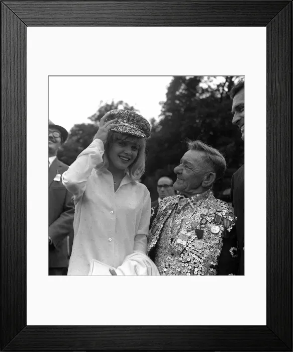Framed Print : Young sixteen year old film starlet Sue Lyon actress who played Lolita with Pearly King Framed Print : Young sixteen year old film starlet Sue Lyon actress who played Lolita with Pearly King