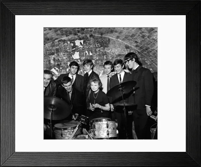 Framed Print : Anna Neagle actress at the Cavern club in Liverpool March 1964 with actors John Framed Print : Anna Neagle actress at the Cavern club in Liverpool March 1964 with actors John