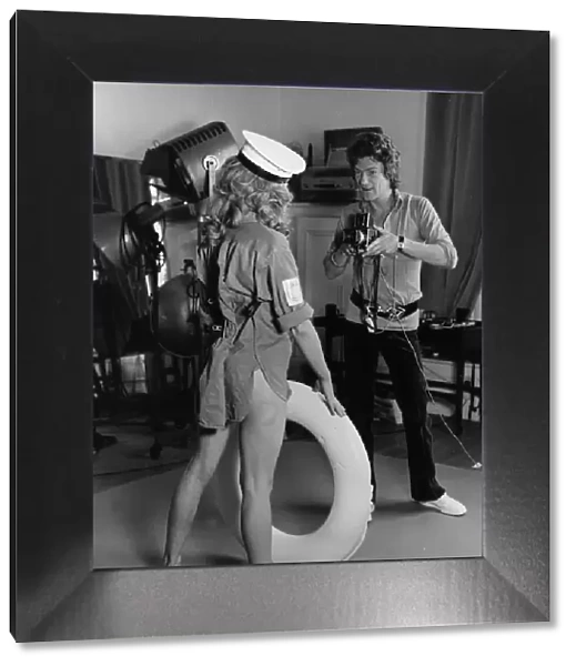Patrick Litchfield photographer with model Samantha Bond 1971