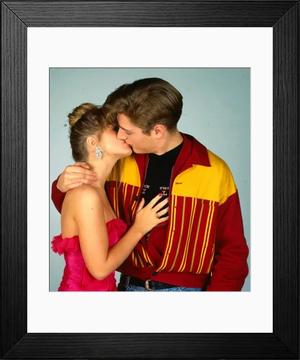 Framed Print : Body language- boy kisses girl Framed Print : Body language- boy kisses girl