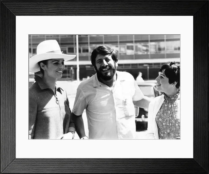 Framed Print : Topol actor with actress Lavi and his wife at Heathrow Airport after returning Framed Print : Topol actor with actress Lavi and his wife at Heathrow Airport after returning