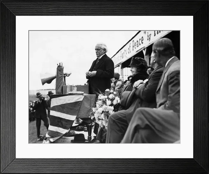 Framed Print : David Lloyd George British Prime Minister giving speech at Lewes on land campaign Framed Print : David Lloyd George British Prime Minister giving speech at Lewes on land campaign