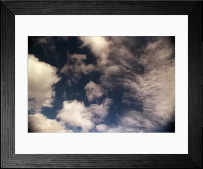 Framed Print : Blue sky and Cloud formations September 1999 Framed Print : Blue sky and Cloud formations September 1999