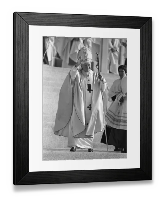 Framed Print : Pope John Paul II during his visit to Ireland 1979 The Pope in his Robes