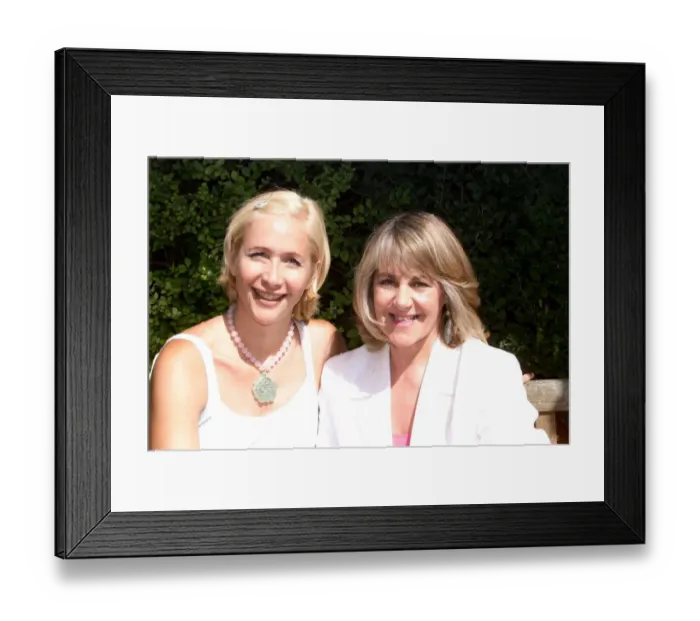 Framed Print : Tania Bryer TV Presenter July 1999 Pictured with Nina Myskow Mirror Staff