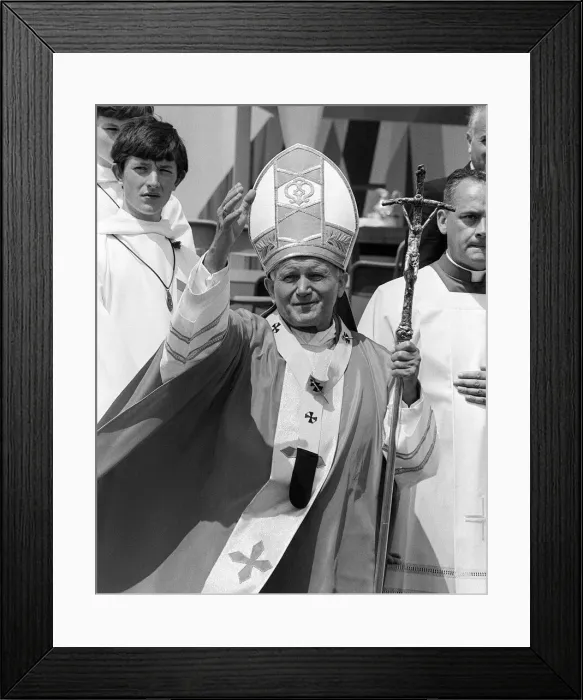 Framed Print : Pope John Paul II in Coventry during his visit to Britain in 1982 Framed Print : Pope John Paul II in Coventry during his visit to Britain in 1982