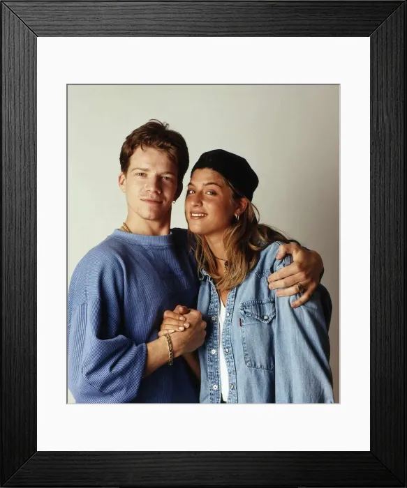 Framed Print : Max Beesley TV Presenter With Fellow Presenter Dani Behr Of The Tv Programme Surf