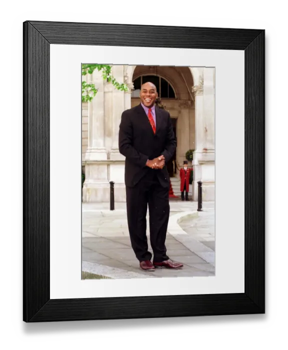 Framed Print : Ainsley Harriott TV Presenter Chef May 1999 pictured in London Framed Print : Ainsley Harriott TV Presenter Chef May 1999 pictured in London