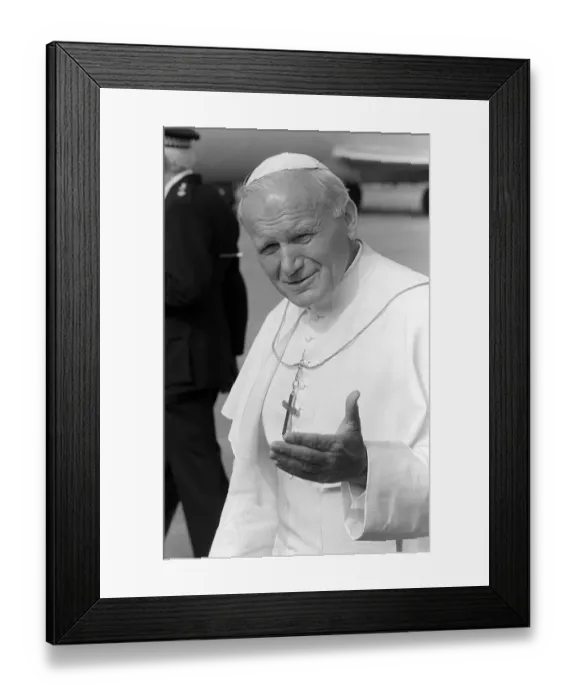 Framed Print : Pope John Paul II at Cardiff airport on his visit to Wales