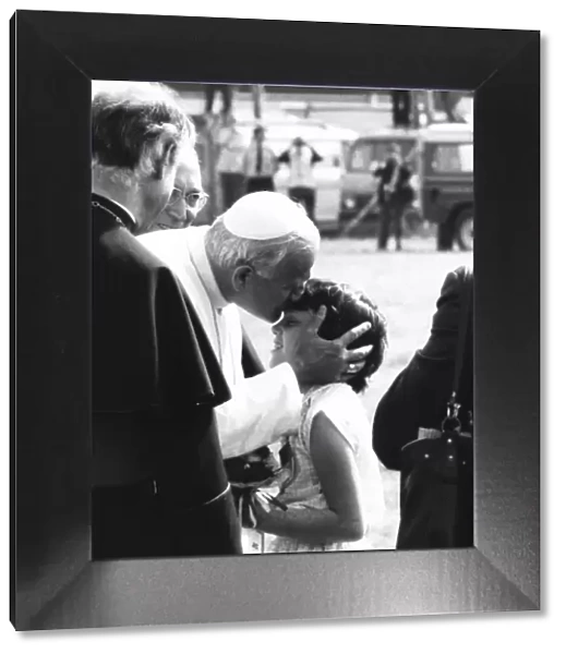 Pope John Paul II blesses Anne Baxter at Coventry in 1982