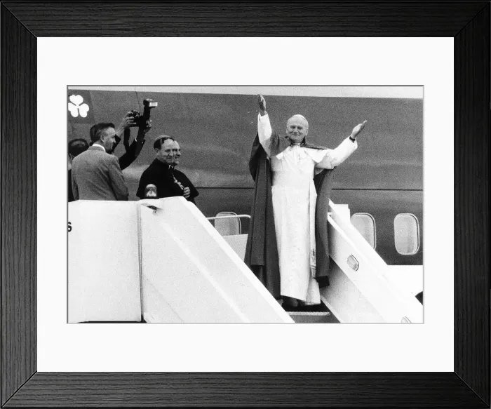 Framed Print : Pope John Paul II leaving Shannon Airport after visit 1979 Framed Print : Pope John Paul II leaving Shannon Airport after visit 1979