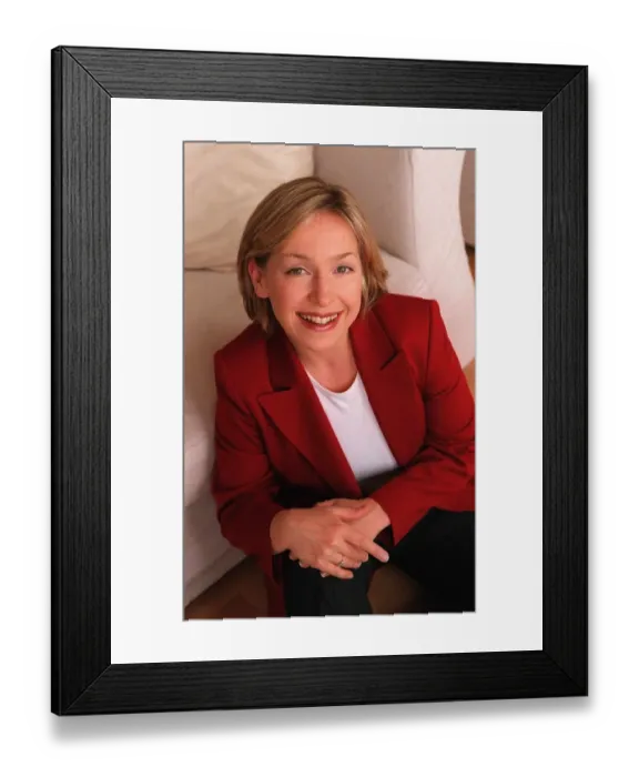 Framed Print : Lowri Turner TV Presenter Fashion Expert May 1999 Pictured at home