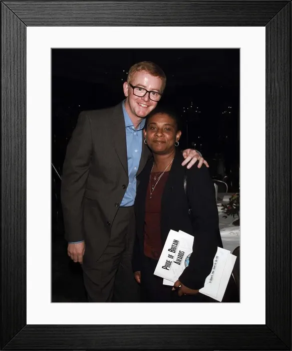 Framed Print : Chris Evans TV Presenter with Doreen Lawrence May 1999 at The Mirror Pride of Framed Print : Chris Evans TV Presenter with Doreen Lawrence May 1999 at The Mirror Pride of