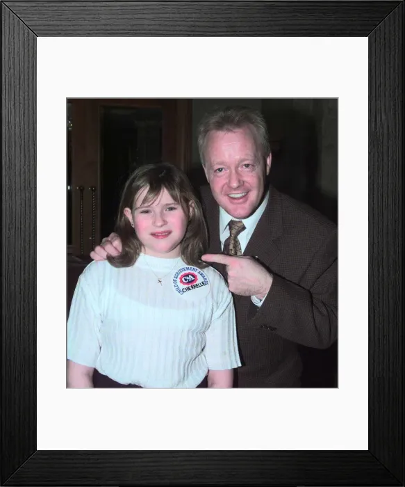 Framed Print : Cherrelle Lilley with Keith Chegwin TV Presenter February 1999 at the Child of Framed Print : Cherrelle Lilley with Keith Chegwin TV Presenter February 1999 at the Child of