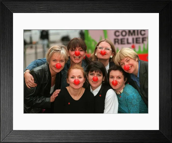 Framed Print : Geri Halliwell February 1999 with Davina McCall, Victoria Wood Framed Print : Geri Halliwell February 1999 with Davina McCall, Victoria Wood
