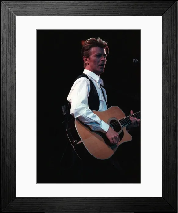 Framed Print : David Bowie singer at concert at the NEC March 1990 Framed Print : David Bowie singer at concert at the NEC March 1990