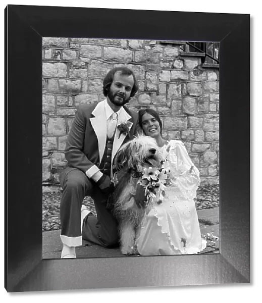 DJ John Peel marries Sheila Gilhooley & pet dog 1974