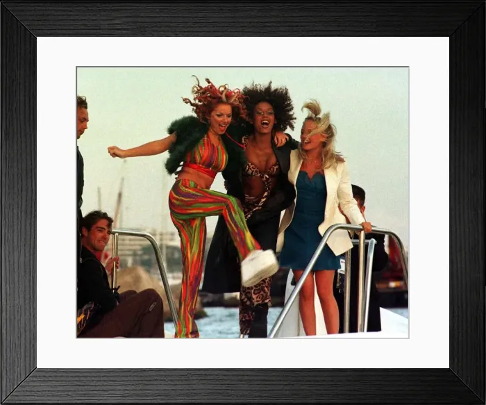 Framed Print : Geri Halliwell with Mel B and Emma Bunton of pop group Spice Girls at Cannes Film Framed Print : Geri Halliwell with Mel B and Emma Bunton of pop group Spice Girls at Cannes Film