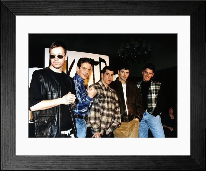 Framed Print : New Kids On the Block American pop group at the London launch of their new video Framed Print : New Kids On the Block American pop group at the London launch of their new video