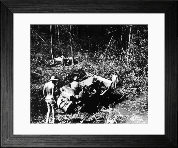 Framed Print : WW2 Sikh members of the Indian Engineers clear stream bed near Pinwe in Northern Burma Framed Print : WW2 Sikh members of the Indian Engineers clear stream bed near Pinwe in Northern Burma