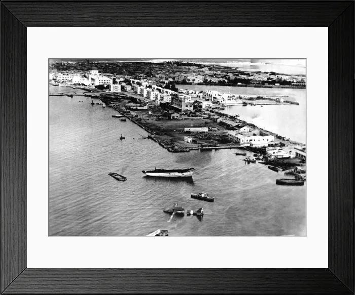 Framed Print : The photograph shows the shattered waterfront of the main supply port of Benghazi Framed Print : The photograph shows the shattered waterfront of the main supply port of Benghazi