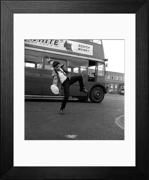 Framed Print : Cliff Richard prepares for his ne role in Summer Holiday by taking control of a 7 Framed Print : Cliff Richard prepares for his ne role in Summer Holiday by taking control of a 7