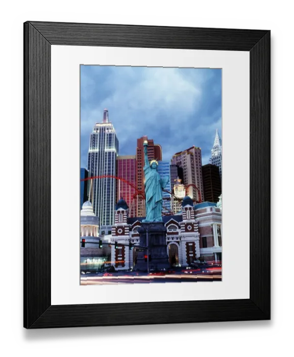 Framed Print : LAS VEGAS USA AMERICA HOLIDAY PAGE THE NEW YORK NEW YORK HOTEL IN LAS VEGAS BUILDINGS