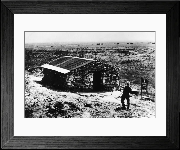 Framed Print : WW2 church built by the army in desert Padre Rudyard of the 1st Armoured Division