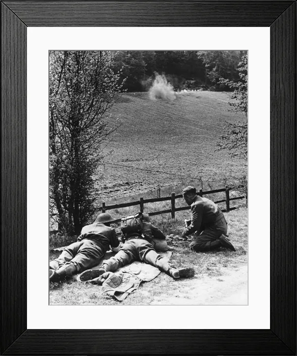 Framed Print : WW2 Home Guard firing mortar shells April 1944 at a training camp Framed Print : WW2 Home Guard firing mortar shells April 1944 at a training camp
