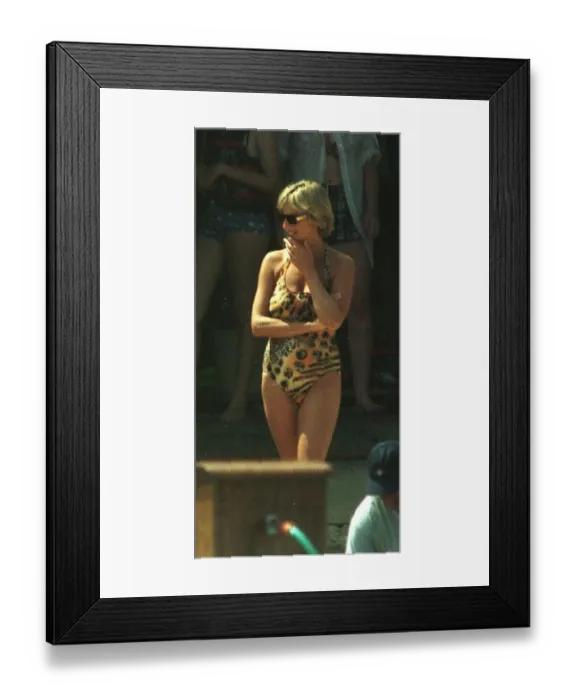 Framed Print : Diana, Princess of Wales on holiday in St Tropez in the South of France as the guest of