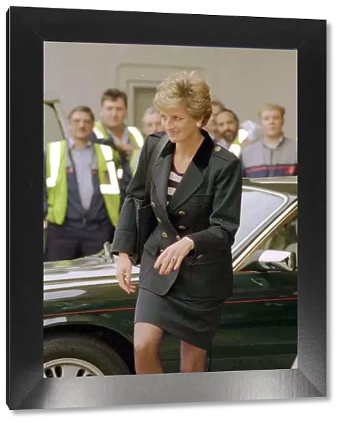 Diana, Princess of Wales at Heathrow airport for her flight to New York