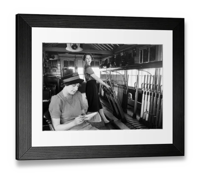 Framed Print : Two women look after the signals on the East Coast main line railway at Warmsworth near