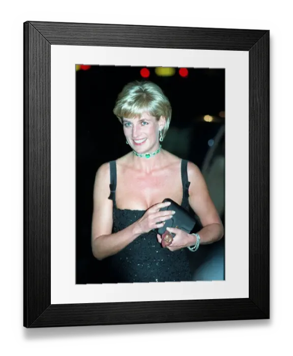 Framed Print : Diana, Princess of Wales arrives for a gala evening sponsored by Chanel