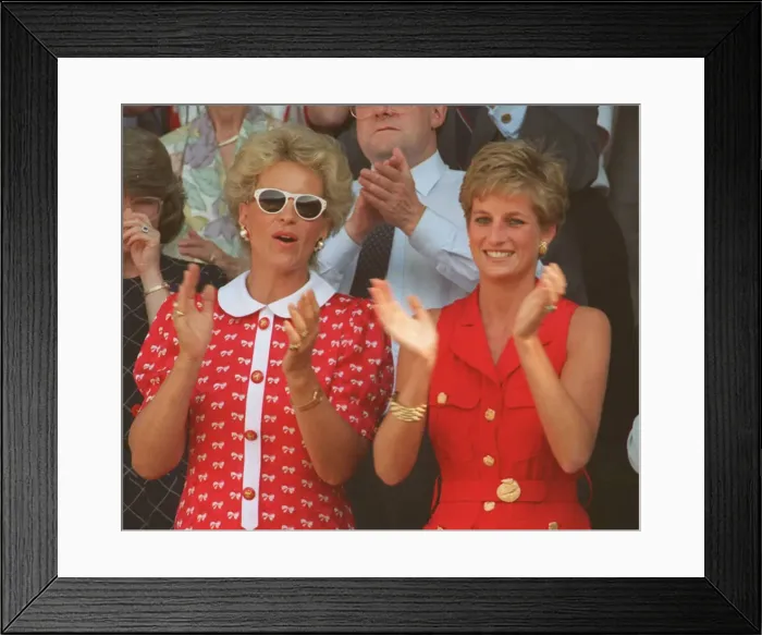 Framed Print : Princess Diana with Princess Michael of Kent, watching the Mens Singles Final match in Framed Print : Princess Diana with Princess Michael of Kent, watching the Mens Singles Final match in